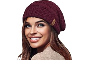 TOSKATOK Gorro de Invierno de Punto Holgado cálido para Mujer con Gorro de esquí con Forro térmico de Terciopelo Supersuave