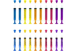 FINEASY 20 jeringas de plástico de 10 ml y 5 ml, jeringas desechables con tapa, jeringas de plástico sin aguja, jeringas estériles para alimentación de animales, líquidos, rellenar, alimentación de