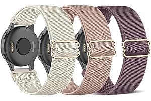 TUCOMO 3 elastyczne nylonowe paski kompatybilne z Garmin Venu Sq/Venu Sq 2/Venu 2 Plus/Venu, Loop elastyczny pasek do zegarka Garmin Vivoactive 5 / Vivoactive 3 / Vivomove HR, dla mężczyzn i kobiet