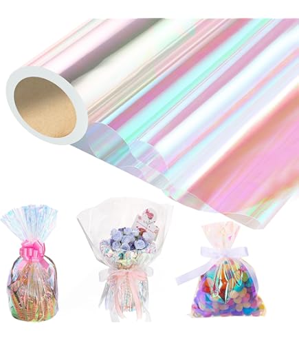 20 Pack Cellophane Basket Bags With Pull Bow Set Christas Clear Haper