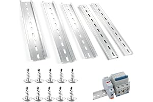 5 stycken DIN-skenor av aluminium, rostfri och väderbeständig för elmodulinstallation i distributionsskåp, 35 mm bred, 7,5 mm