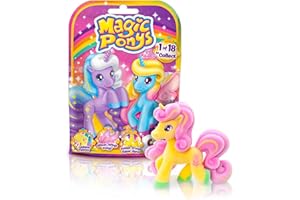 Craze Magic Pony | Vackra ponnyleksaker att samla, 18 olika ponnyfigurer att samla – hästar, flickor, present och pojkar