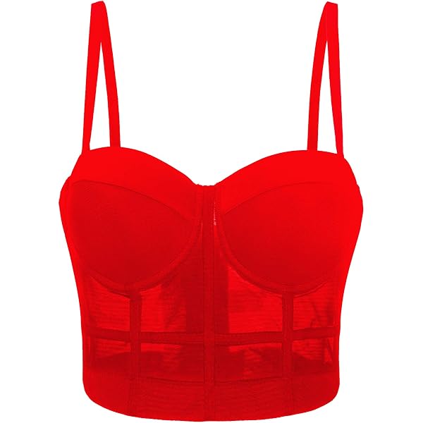 FYMNSI Top Crop Top Donna In Pelle Laccata Lucida - Sexy Canotta Per Clubwear, Rave, Danza E Costumi - Taglie S-2XL - 3