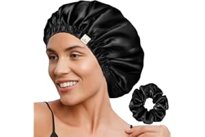 Yanibest Double Layer Satin Bonnet Silk Bonnet for Sleeping Adjustable Hair Bonnet for Women Curly Natural Hair