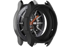 MWOOT 3 Pieces Protective Case Compatible with Samsung Gear S3 Frontier Model (NOT WITH CLASSIC), Shockproof Case Cover for Smartwatch Protection Black
