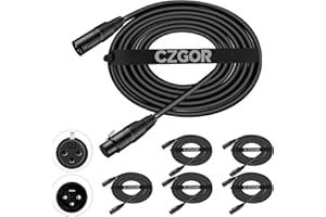 Czgor Cables DMX de 3 metros 6 paquete, 3 Pines XLR Macho a Hembra Cable DMX para Señales de Iluminación para Conectar Cables Ópticos