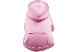 TONSEE HAUSTIER Tonsee Hundepullover kleine Hunde Mittlerer Hund Kapuzenpullis Hundepullover Hoodie Hunde Pullis Welpen Jacke Hunde Klamotten Warmer Wintermantel Haustier Kleidung Fleece Sweater (Rosa, XS)