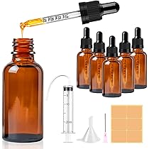 ToKinCen 24 x 30 ml druppelfles Amber glazen flessen met glazen pipet Essentiële flessen