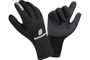 Summshall Neoprenhandschuhe,3mm Neopren Handschuhe Herren Damen Wärmender Tauchhandschuhe, Anti-Rutsch Neopren Handschuh für zum Tauchen, Surfen, Kajakfahren, Schnorcheln, Segeln, Bootfahren