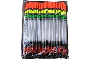 Gidenfly 80Pcs Fishing Tackle Floats Wagglers,Conspicuous Color Waggler Floats Straight Insert Fishing Transparent Pipe Drift Loaded Coarse Tube Match Pleasure For Fishing Supplies 12cm