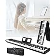 ALLESM Portable Foldable 88-Key Piano Semi-Weighted Keys Piano with Touch-Sensitive Keys and Bluetooth, Dual Stereo Speakers Folding Digital Piano for home park classroom