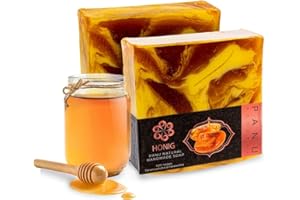 PANU NATURAL Panu Il miele Soap - Sapone da doccia vegano per tutti i tipi di pelle - Sapone naturale come gel doccia solido e shampoo solido - Pezzo di doccia naturale - Sapone senza animali