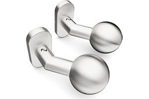 Sempro Lot de 2 boutons à billes rotatifs sur rosace ovale de 70 x 32 mm en acier inoxydable pour portails de jardin, espacement flexible des vis de 45 à 50 mm