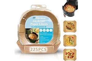 ONE Emporium Ninja Air Fryer Liners, Pack of 225 Air Fryer Baking Trays Reusable Parchment Papers, Greaseproof Paper for Air Fryer - Compatible with Ninja, Tower, Cosori (225, 7.9 inches)