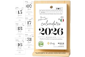Finoly Calendario Geniale 2026 Gennaio 2026 Dicembre 2026 (12 Mesi) | Calendario da Tavolo 2026 per Calma e Motivazione | 365 Giorni di Ispirazione, Esercizi e Citazioni 13,5x9,5 cm