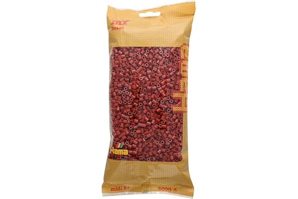 Perles Hama Midi, 5 mm, rouge brunâtre, 6000 pièce