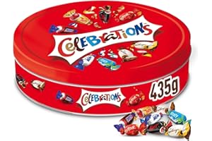 CELEBRATIONS - Boîte cadeau en métal avec assortiment de minis chocolats SNICKERS, TWIX, MARS, MALTESERS, BOUNTY et autres - 435g