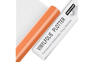 IModeur Vinilo permanente - 30,48 x 304,8 cm Vinilo adhesivo naranja brillante, vinilo adhesivo permanente para silueta y camafeo, vinilo Cricut para tazas, vasos, ventanas y decoración del hogar