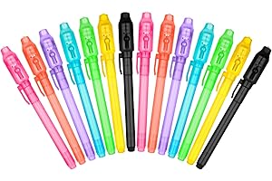 OFFCUP Boligrafo Tinta Invisible, 14pcs Lápiz Espía con Luz UV, Boli Magico, Adecuado Escribir Mensajes Secretos y Niños Fiestas, Regalos de Cumpleaños para Niños y Niñas (7 Colores)