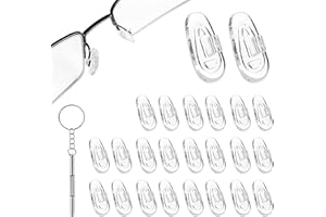 DAJING 12 Pairs Silicone Nose Pads for Glasses, Push-in Glasses Nose Pads Silicone, Glasses Nose Pads, Fits Regular, Sunglasses, and Reading Glasses, Includes Screwdrive（Only Applicable to snap on Glasses）