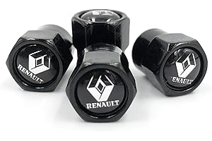 RACEPACE Black Valve Dust Caps - Set of 4. (BLK) Zoe Captur Clio Espace Fluence Kadjar Koleos Kwid Mégane Pulse Scénic