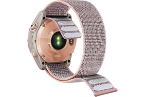 YOOSIDE 20 mm Loop Nylon Strap for Fenix 6S / Fenix 5S / Fenix 7S / Epix Pro 42 mm / Instinct 2S, Ultralight Quick Drying Loop Washable Watch Strap (Pink), Fabric, Black Opal