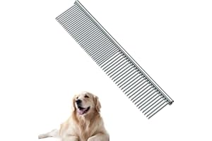 DFSUCCES Stainless Steel Pet Comb,Metal Pet Comb,Pet Grooming Comb,Fur Detangling Tool for Pets,Suitable for large, medium and small dogs and cats, short-haired/long-haired tangles