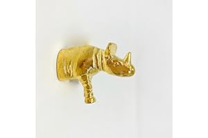 KNOBS BY BLOSSOM Gold Safari Animal Iron Metal Drawer Knobs (Knob, Rhinoceros)