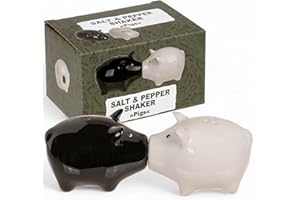 MIJOMA Set saliera e pepe – Elegante design in porcellana, per alimenti, facile da riempire, diversi disegni divertenti e carini a scelta (maialino, 2 pezzi)