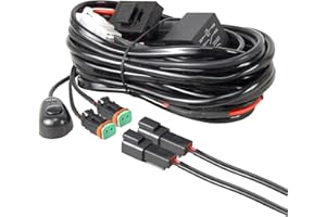 ‎RIGIDON RIGIDON Wasserdicht Kabelbaum Kabelsatz Relais Adapter für KFZ Scheinwerfer Arbeitsscheinwerfer Tagfahrleuchten Lichtleisten DC 12V/40A 18AWG, (Modell E für 2 Lampe)