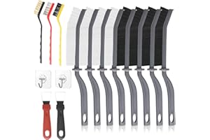 ZDNT 17 Pièces Brosse de Nettoyage des Interstices,Brosse Nettoyage Salle de Bain,Brosse Joint Carrelage,Brosse de Nettoyage à Poils Durs pour Rainure Fenetre, Salle de Bain, Toilettes, Cuisine