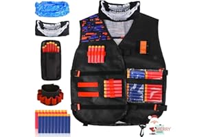 LOYO Kids Tactical Vest, Adjustable Tactical Vest Jacket Kit for Nerf Toy Gun N-Strike Elite Series