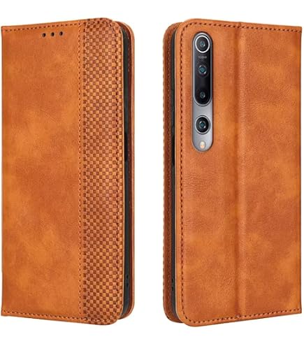 PU Leder Flip-Hülle Für Xiaomi Mi 10 5G / Mi 10 Pro 5G – Mit Kartenfächern & Kickstand | Schutzhülle, Braun