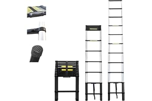 HOSTRÖM teleskopstege 3,2 m TELESCOO11, aluminium, hopfällbar, utdragbar, max. arbetshöjd 4,1 m, EN131-standard, 5 års garant