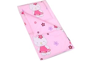 PinkZebra Lot de 3 parures de lit pour poupée - 3 pièces - Couverture + Oreiller + Matelas - en Coton - Certifié Öko-Tex Standard 100, Chat Rose