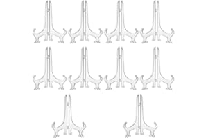 TUKNN Porta Piatti da Esposizione, Cavalletti per Tavolo, Portapiatti, Reggi Piatti da Esposizione, Supporto Piatti Esposizione, Portafoto Plastica Trasparente, Cavalletti, Espositore Monete, 10 Pezzi