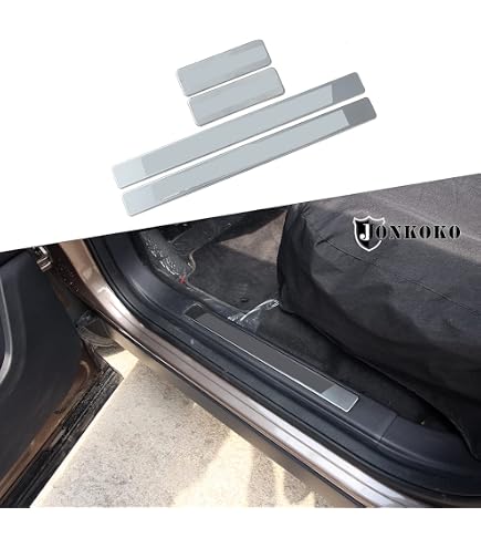 Set 4 Protezioni ABS Antigraffio Per Land Rover Defender 110: Per Portelli E Pedali, Colore Argento