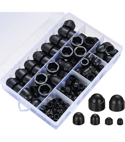 Uxcell 50-Pack M6 Red Plastic Hex Nut Covers – Dome Caps For Bolts, Corrosion Protection