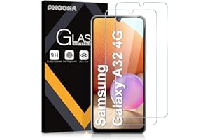 Phoona [2 sztuki folii ochronnej do Samsung Galaxy A32 4G (nie 5G), odporna na zarysowania, twardość 9H, nie pozostawia pęcherzyków powietrza, ultra przezroczysta, szkło ochronne na wyświetlacz do