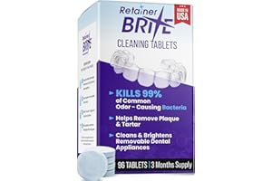 Retainer Brite Tablets for Cleaner Retainers and Dental Appliances - 96 Count