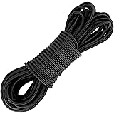 Prasacco Elastisch Faden, 3 mm x 10 m Schwarzes Gummiband Elastisches Nylonband für DIY-Schmuckherstellung, Wäscheleinen, Cam