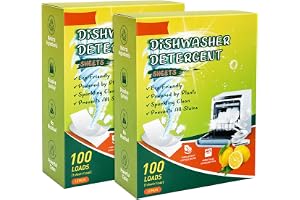 Diskmaskin blad 200 sköljningar, citrondoft diskmedel ränder | Naturliga remsor, miljövänliga och med enastående rengöringskraft