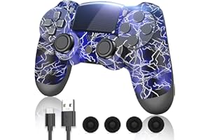 Roseason Wireless Controller Compatible with Play4/Pro/Slim, Replacement for Pa4 Joystick, Gamepad Joypad con Sei Assi, Vibrazione, Pannello Touch, Batteria da 1000 mAh… (Blue)