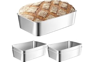 SUNOYA 5 Pezzi Teglia Antiaderente per Pane, Stampo per Pane Rettangolo in Acciaio al Carbonio, Teglia Toast, Rettangolare Antiaderente Teglie Forno, Cassetta Dolci Stampo