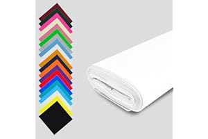 FT FASHION TRACK Tissu en coton blanc Fashion Track au mètre UK - 58 pouces / 147,5 cm de large - Tissu 100% coton uni - Disponible en 14 couleurs et 5 tailles (1 mètre, blanc)