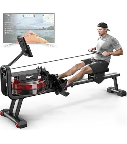 Opvouwbaar fitnessroeitoestel voor thuis, roeitoestel met instelbare weerstand met digitaal display, 129,5 x 21 x 65 cm, verdediging