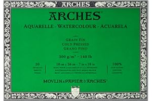 Arches Winsor Newton Watercolor Cold Pressed Paper Block, 20 Sheets