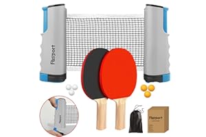 GMYPIC table tennis set ping pong set table table tennis table bats and balls, 2 Bats 6 Balls and extendable ping pong nets, Professional Ping Pong Racket Paddle Set with Carry Bag for Kids Adults