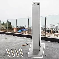Poste Para Barandilla De Cristal - Acero Inoxidable 304, Altura 60-150 Cm, Para Terrazas, Escaleras Y Balcones