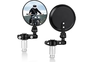 MICTUNING Mirror for Motorbike,Motorbike Bar End Mirrors Universal 7/8 inches 22mm Motorcycle Rear Bike Mirror,High Definition, Blast-resistant.3 inches Round Handlebar Wing Foldable Mirrors(2 Pack)